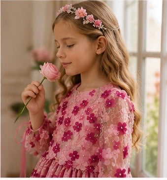 The Rosalie Bloom Gown
Couture Floral Flower Girl Dress | One of One | Ready to Ship