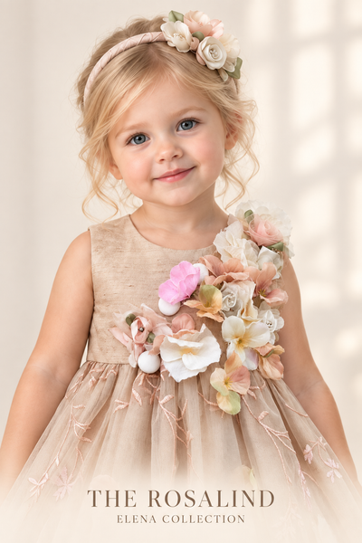 THE ROSALIND | ONE-OF-A-KIND ARCHIVAL SILK FLOWER GIRL DRESS