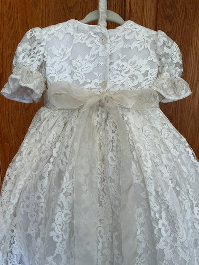 The Seraphina Gown | Heirloom Cotton Lace Christening Gown & Bonnet | Elena Collection