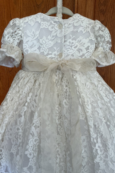 The Seraphina Gown | Heirloom Cotton Lace Christening Gown & Bonnet | Elena Collection