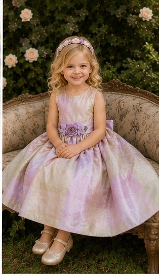 The Violet Garden Dress | Luxury Silk Flower Girl Dress | Elena Collection