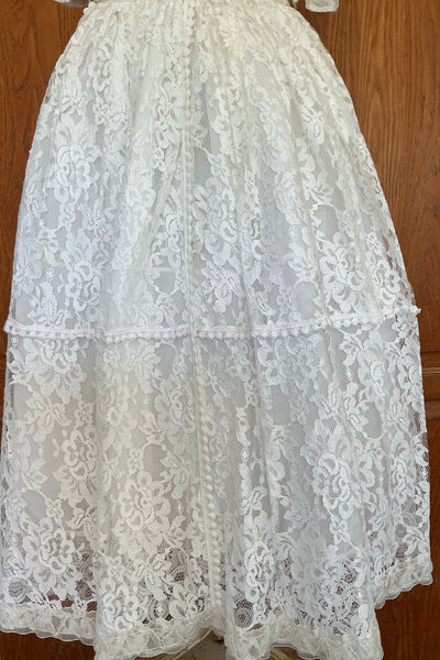 The Seraphina Gown | Heirloom Cotton Lace Christening Gown & Bonnet | Elena Collection