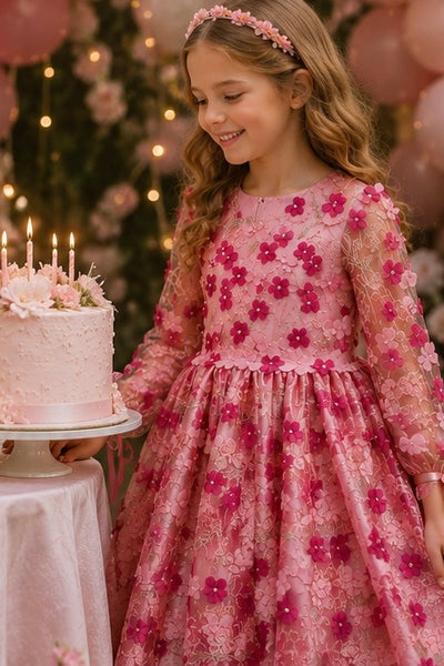 The Rosalie Bloom Gown
Couture Floral Flower Girl Dress | One of One | Ready to Ship
