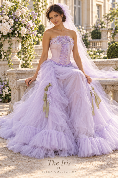 The Iris — Lavender Floral Corset & Skirt Set