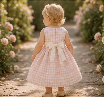 The Charlotte | Luxury Silk Gingham Flower Girl Dress | Elena Collection
