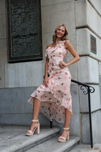 New Vintage Silk Ruffle Dress