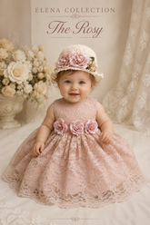 The Rosy | Vintage Lace Baby Dress & Coordinating Hat