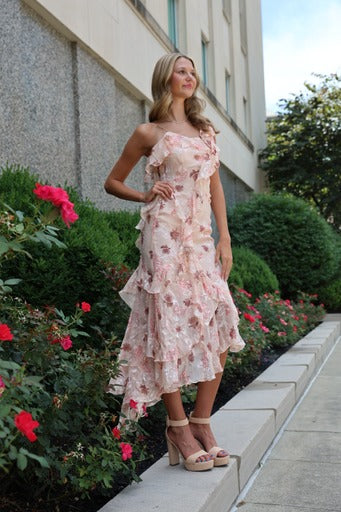 New Vintage Silk Ruffle Dress