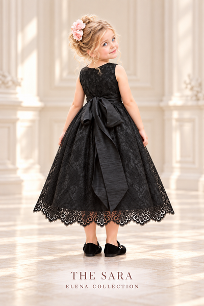 THE SARA | VINTAGE CHANTILLY LACE FLOWER GIRL DRESS