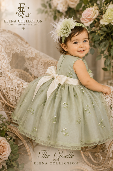 The Giselle | Vintage Silk Embroidered Baby Dress