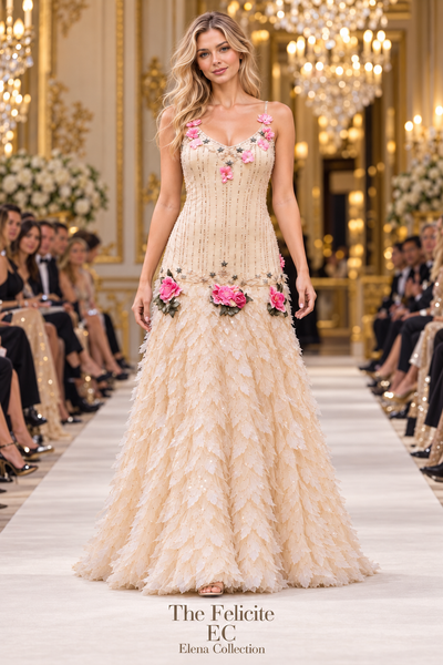 The Felicite — One-of-One Silk Beaded Floral Dress