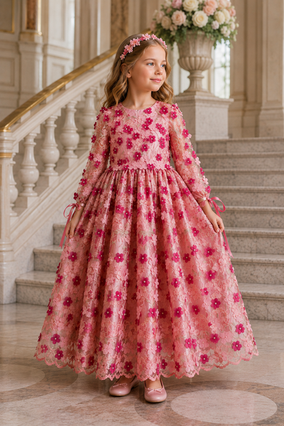 The Rosalie Bloom Gown
Couture Floral Flower Girl Dress | One of One | Ready to Ship