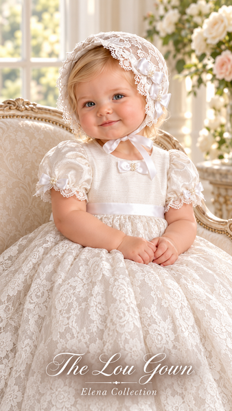 The Lou Gown | One-of-a-Kind Vintage Lace Christening Gown