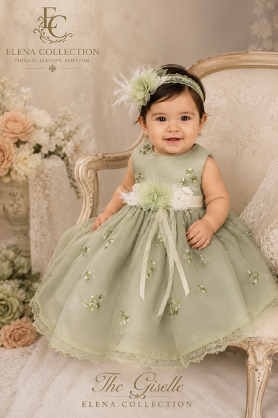 The Giselle | Vintage Silk Embroidered Baby Dress