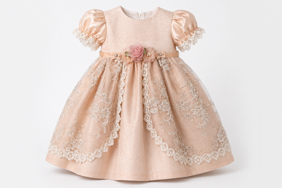 Isabella Rose Dress | One-of-a-Kind Silk Flower Girl Dress | 18 Months