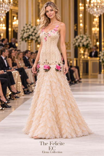 The Felicite — One-of-One Silk Beaded Floral Dress