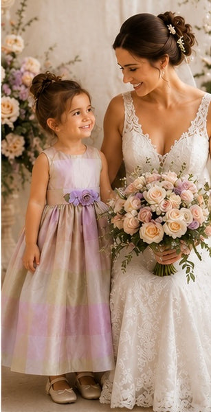 The Violet Garden Dress | Luxury Silk Flower Girl Dress | Elena Collection