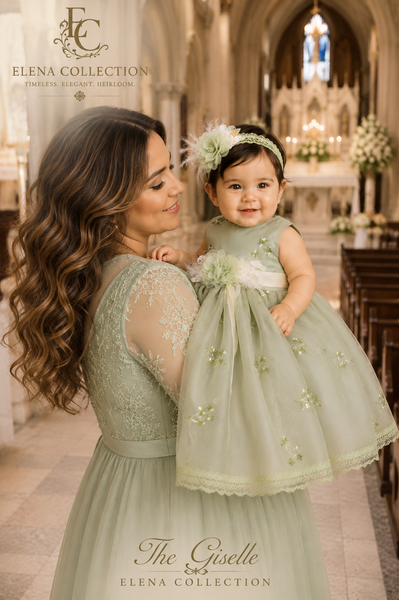 The Giselle | Vintage Silk Embroidered Baby Dress