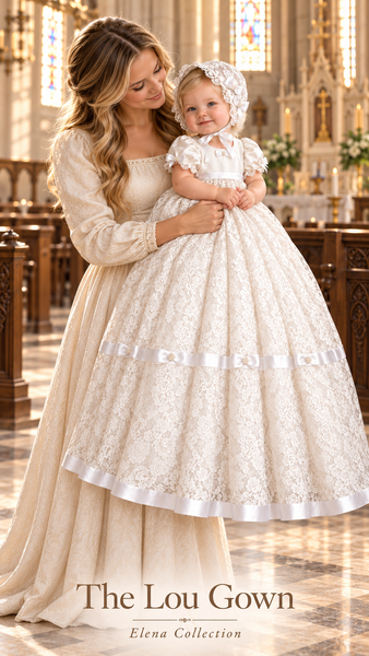 The Lou Gown | One-of-a-Kind Vintage Lace Christening Gown