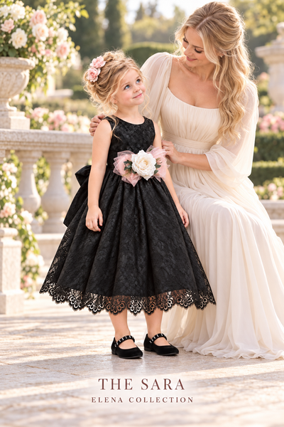 THE SARA | VINTAGE CHANTILLY LACE FLOWER GIRL DRESS
