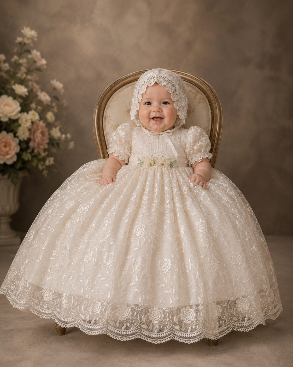 lace christening dress The Elizabeth Autumn Warm Wedding Guest US Size:32 Designed from our studio Chapel