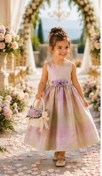 The Violet Garden Dress | Luxury Silk Flower Girl Dress | Elena Collection