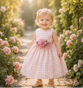 The Charlotte | Luxury Silk Gingham Flower Girl Dress | Elena Collection