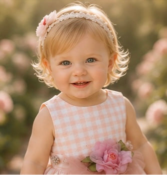 The Charlotte | Luxury Silk Gingham Flower Girl Dress | Elena Collection