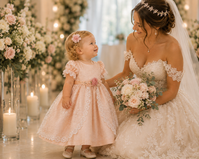 Isabella Rose Dress | One-of-a-Kind Silk Flower Girl Dress | 18 Months