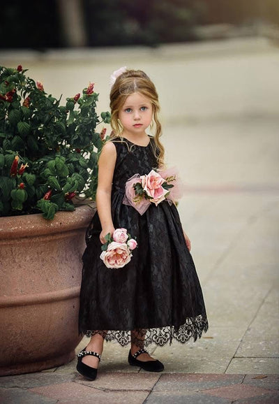 THE SARA | VINTAGE CHANTILLY LACE FLOWER GIRL DRESS