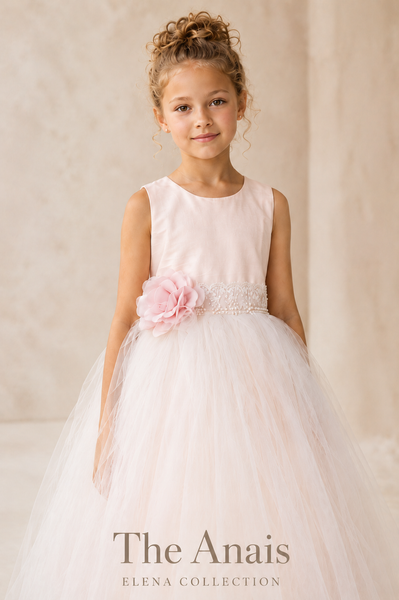 THE ANAIS | PANEL-CUT TULLE FLOWER GIRL DRESS