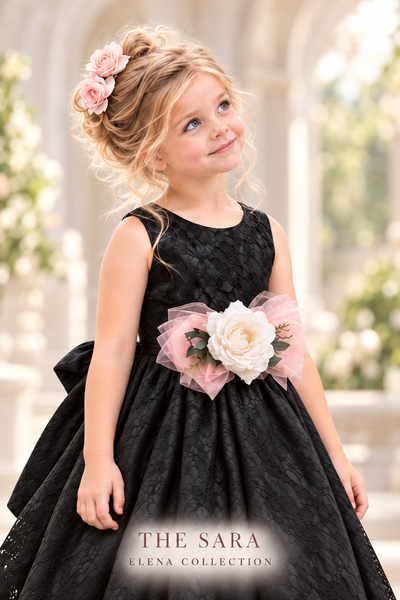 THE SARA | VINTAGE CHANTILLY LACE FLOWER GIRL DRESS