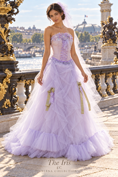 The Iris — Lavender Floral Corset & Skirt Set