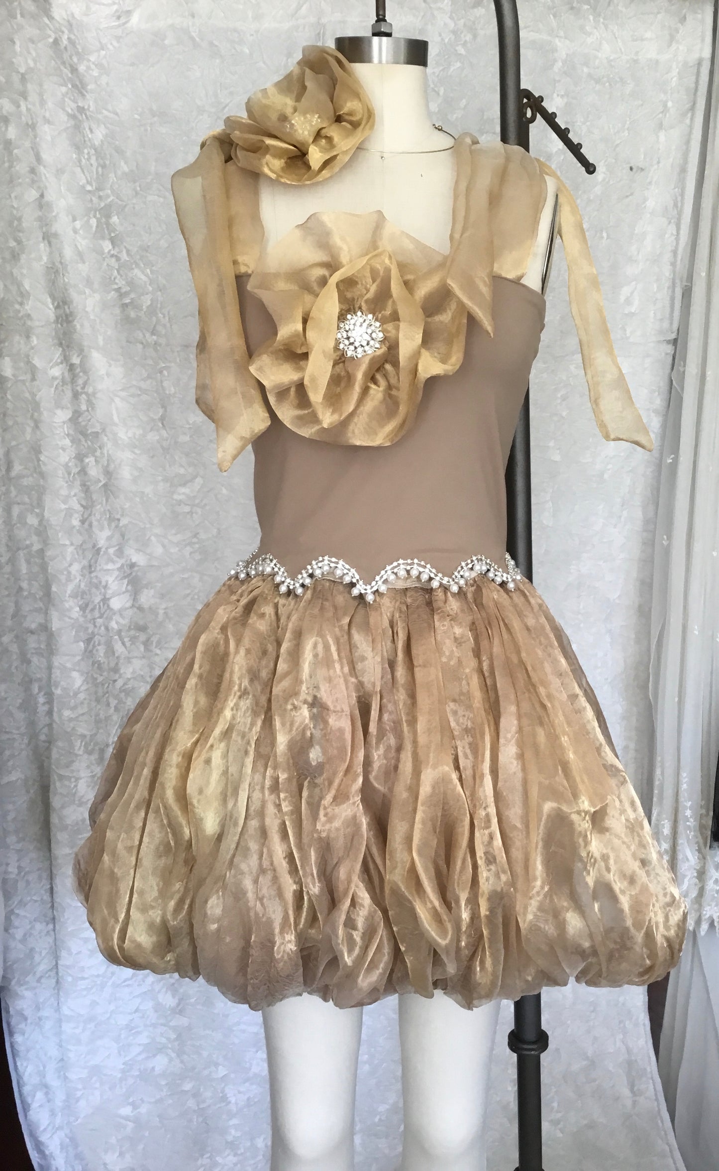 Silk Metallic Skirt and Tube Top - Alex