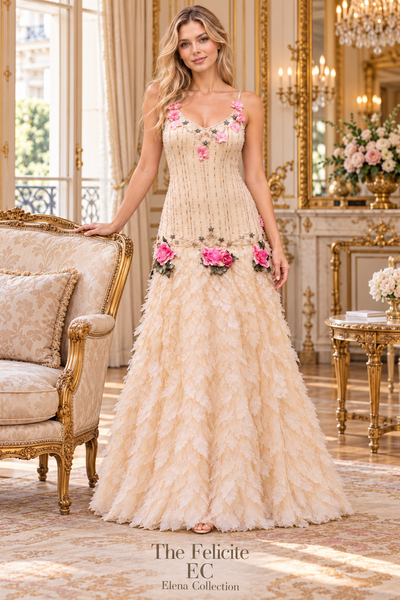 The Felicite — One-of-One Silk Beaded Floral Dress