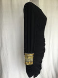 Black Ruched Long Sleeve Dress