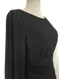 Black Ruched Long Sleeve Dress