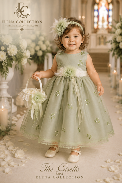 The Giselle | Vintage Silk Embroidered Baby Dress