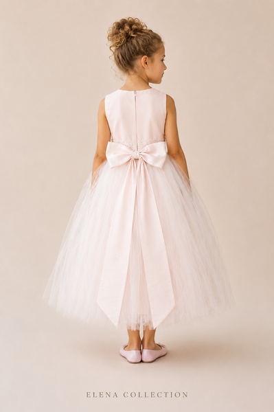 THE ANAIS | PANEL-CUT TULLE FLOWER GIRL DRESS