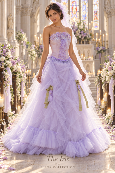The Iris — Lavender Floral Corset & Skirt Set