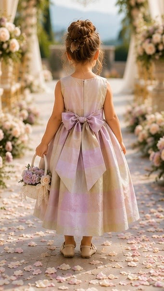 The Violet Garden Dress | Luxury Silk Flower Girl Dress | Elena Collection