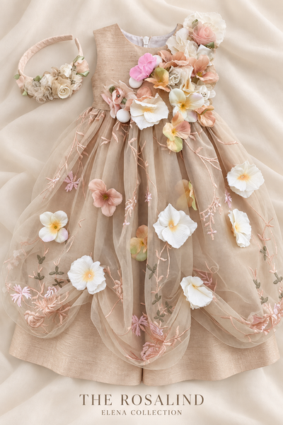THE ROSALIND | ONE-OF-A-KIND ARCHIVAL SILK FLOWER GIRL DRESS