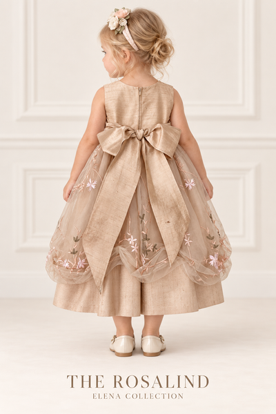 THE ROSALIND | ONE-OF-A-KIND ARCHIVAL SILK FLOWER GIRL DRESS