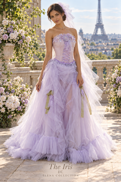 The Iris — Lavender Floral Corset & Skirt Set