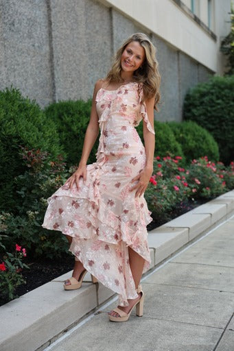 New Vintage Silk Ruffle Dress