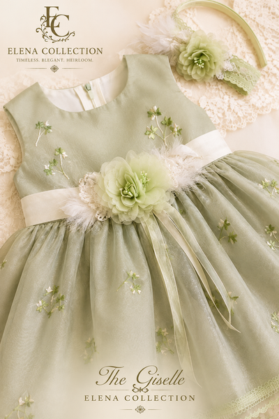 The Giselle | Vintage Silk Embroidered Baby Dress
