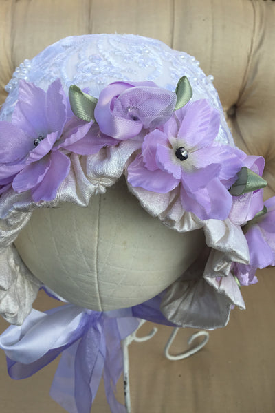 Lavender - Lace Baby Bonnet
