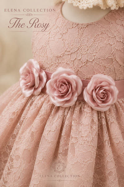 The Rosy | Vintage Lace Baby Dress & Coordinating Hat