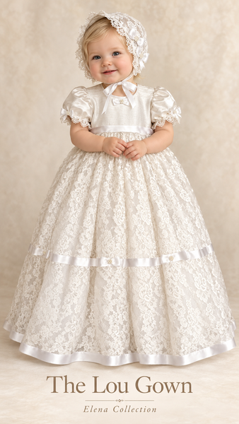 The Lou Gown | One-of-a-Kind Vintage Lace Christening Gown