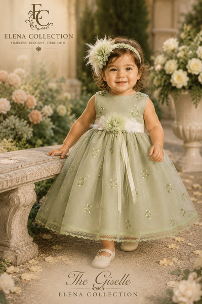 The Giselle | Vintage Silk Embroidered Baby Dress